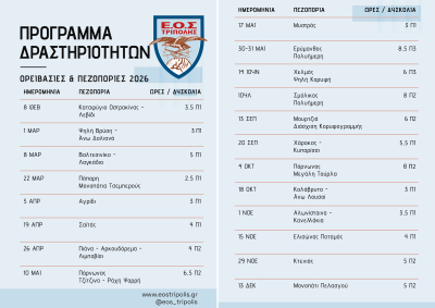 &Pi;&Rho;&Omicron;&Gamma;&Rho;&Alpha;&Mu;&Mu;&Alpha; &Delta;&Rho;&Alpha;&Sigma;&Tau;&Eta;&Rho;&Iota;&Omicron;&Tau;&Eta;&Tau;&Omega;&Nu; 2026